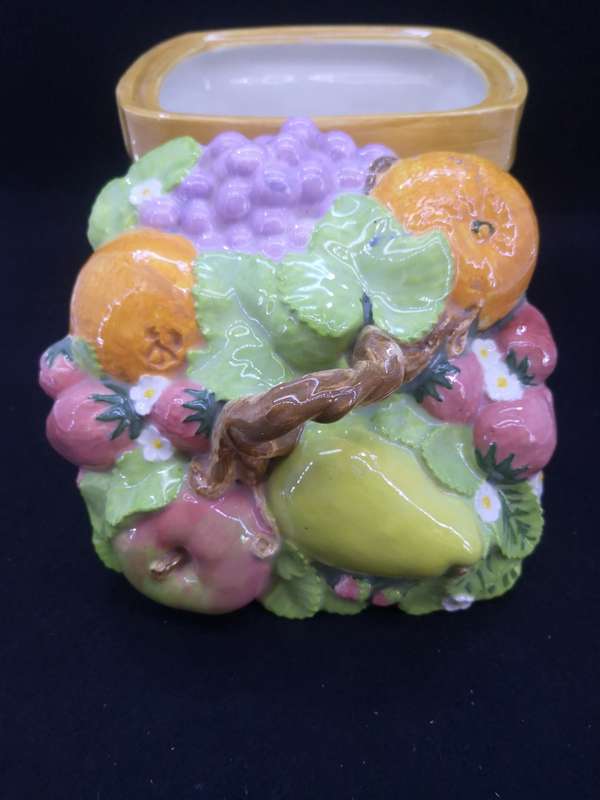 Handmade ceramic fruit cannister