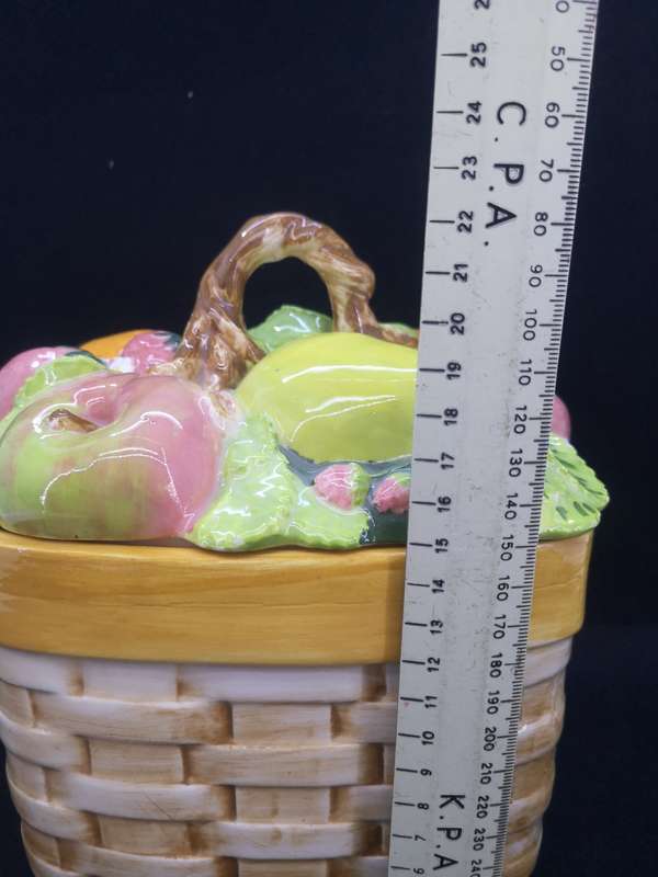 Handmade ceramic fruit cannister