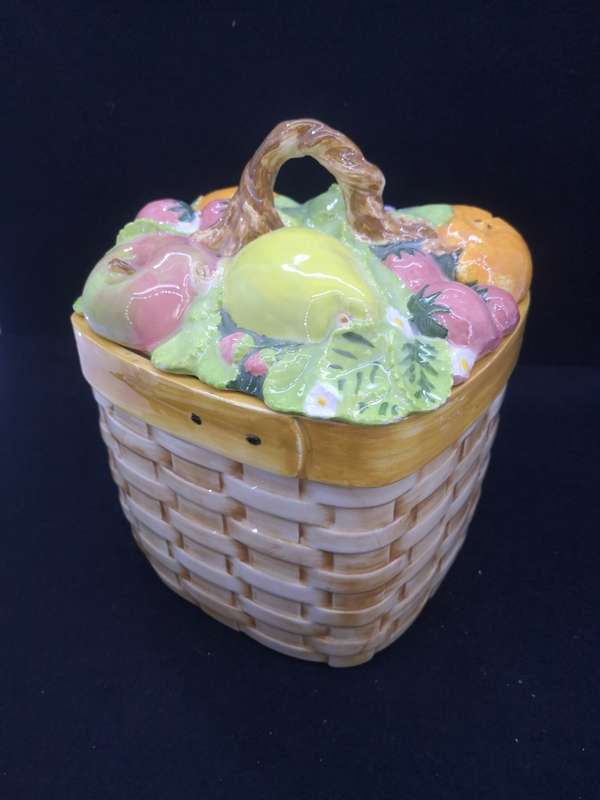 Handmade ceramic fruit cannister