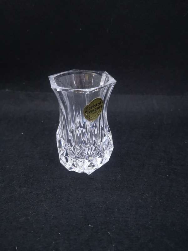 Pair of small crystal vases