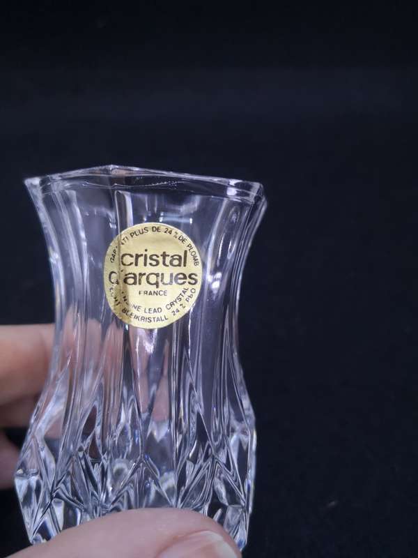 Pair of small crystal vases