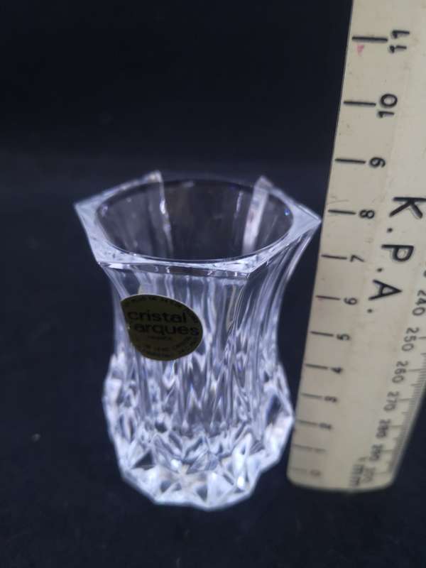 Pair of small crystal vases