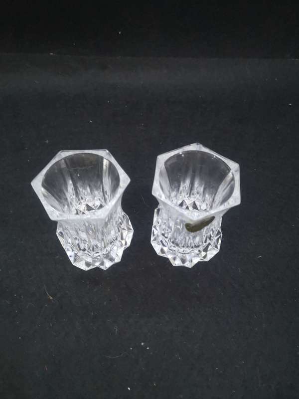 Pair of small crystal vases