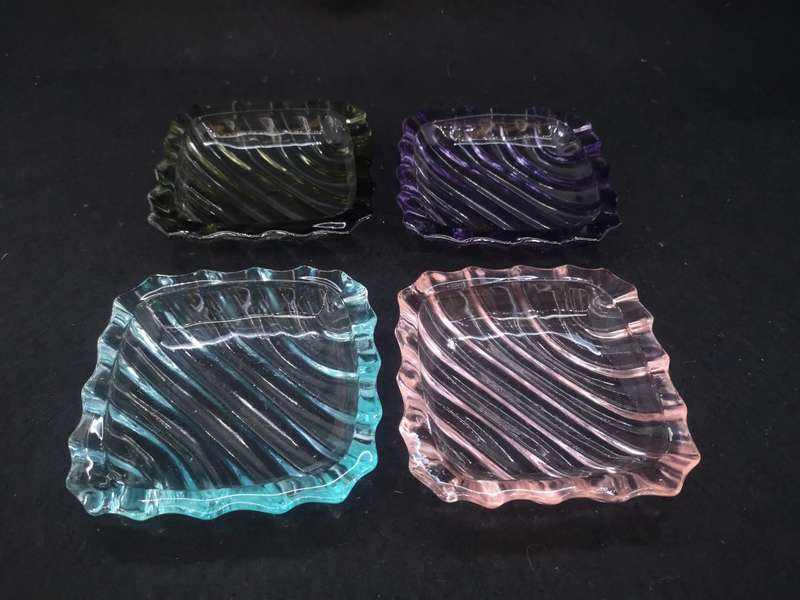 Glass small plate set - 4 colors!