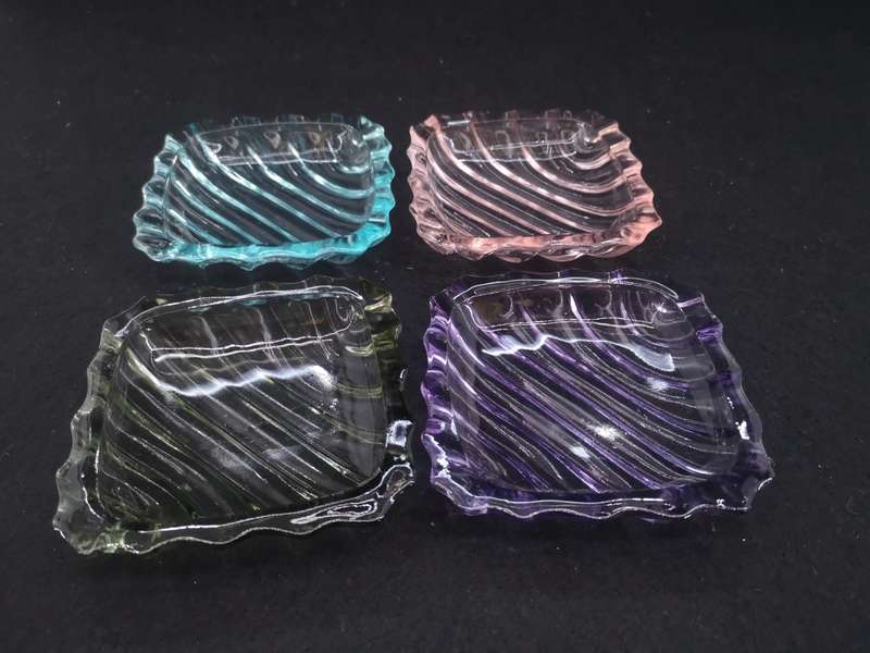 Glass small plate set - 4 colors!