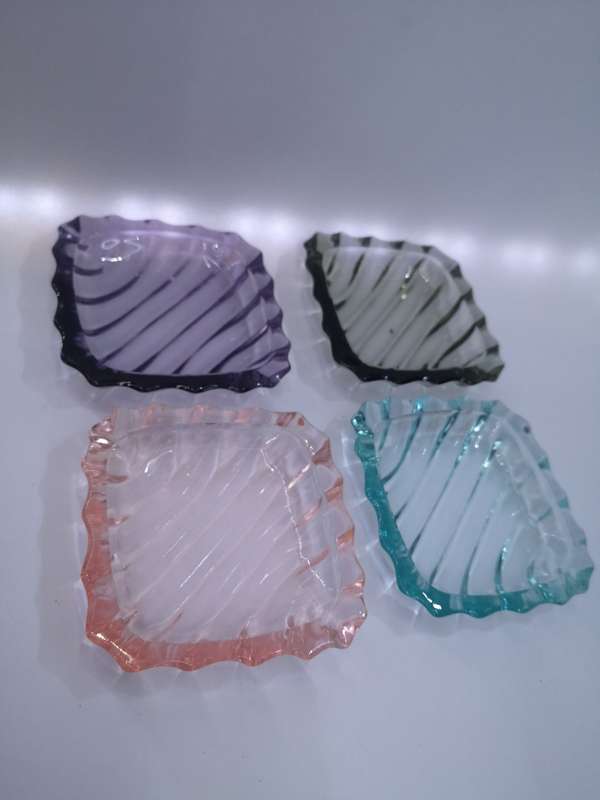 Glass small plate set - 4 colors!