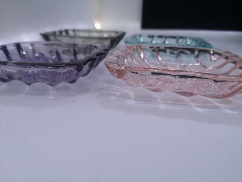 Glass small plate set - 4 colors!