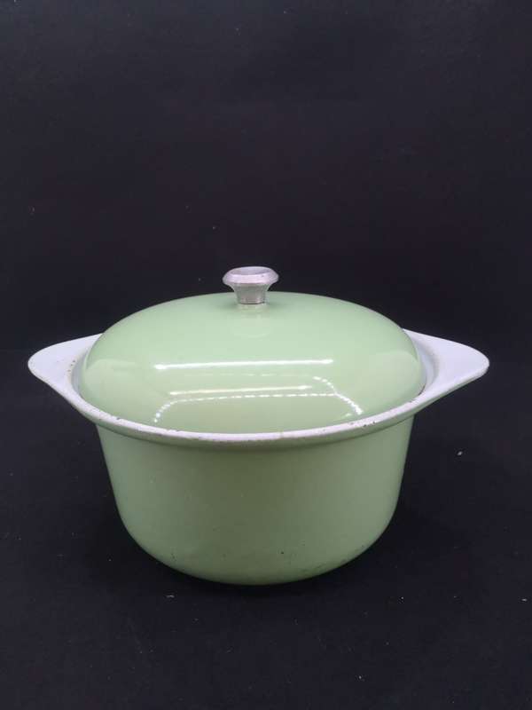 Beautiful green enamel cast iron pot
