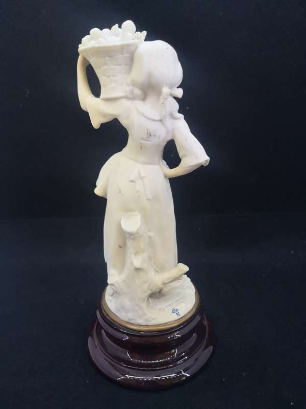 Vintage Florence sculpture D`arte by Guiseppe Armani 1982 - Girl with fruit