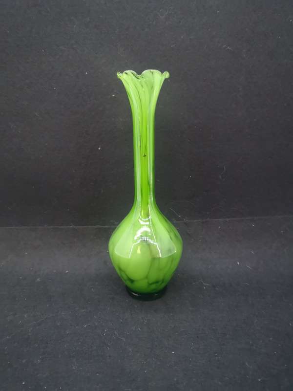 Stunning green glass vase