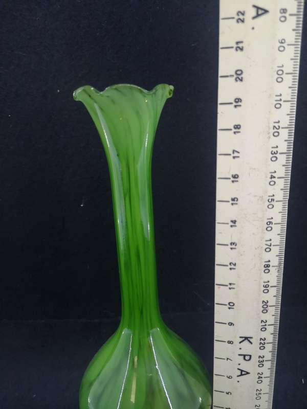 Stunning green glass vase