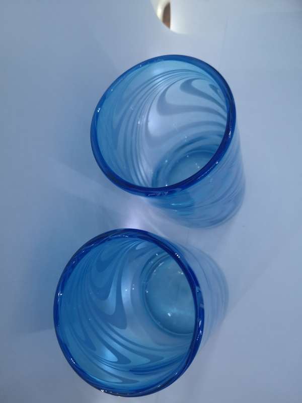 Stunning turquois glass pair
