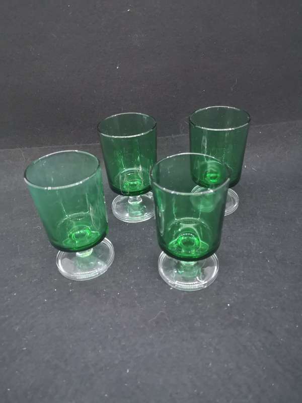 Green Vintage Luminarc glasses set of 4