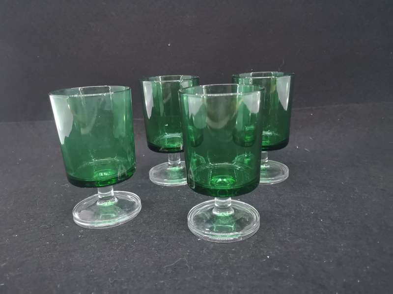 Green Vintage Luminarc glasses set of 4