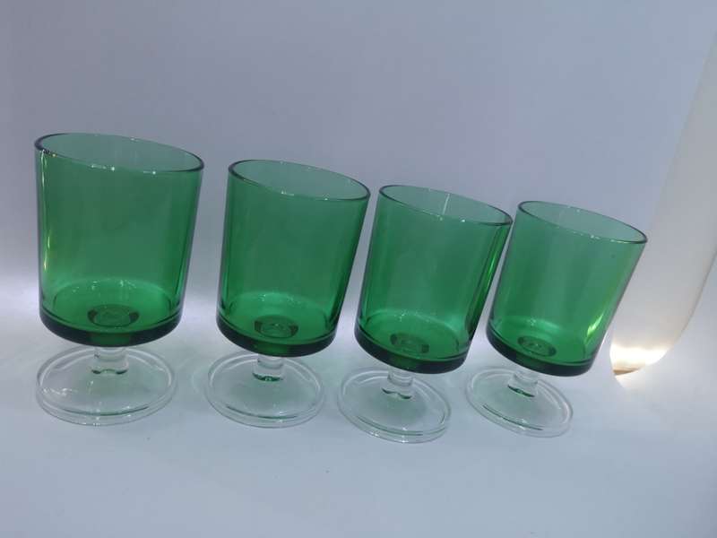 Green Vintage Luminarc glasses set of 4