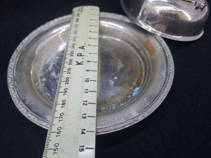 Silver plated butter dish