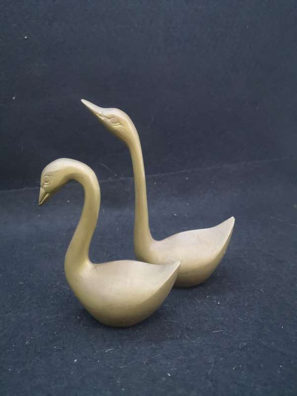 Solid brass swann pair