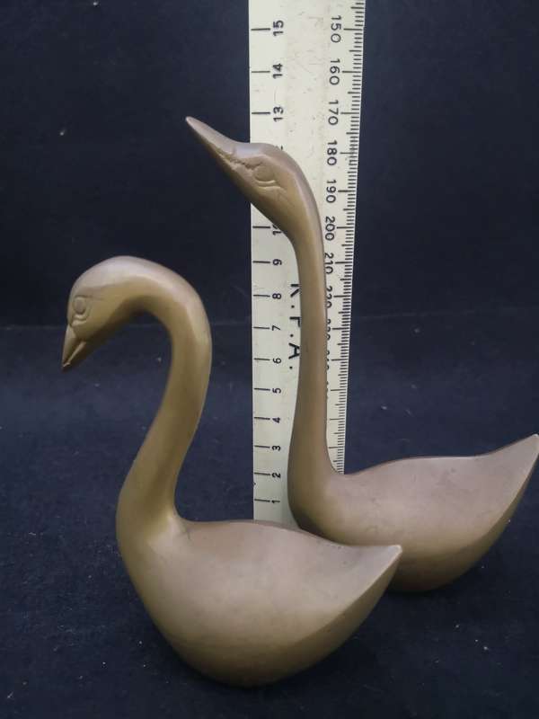 Solid brass swann pair