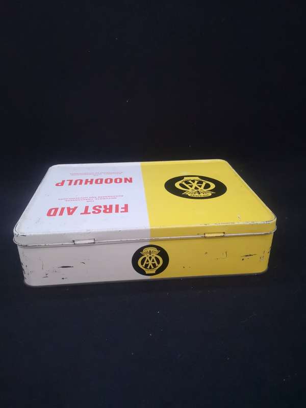 Vintage South Africa AA Automobile Association First Aid kit in tin with contents - contents expired