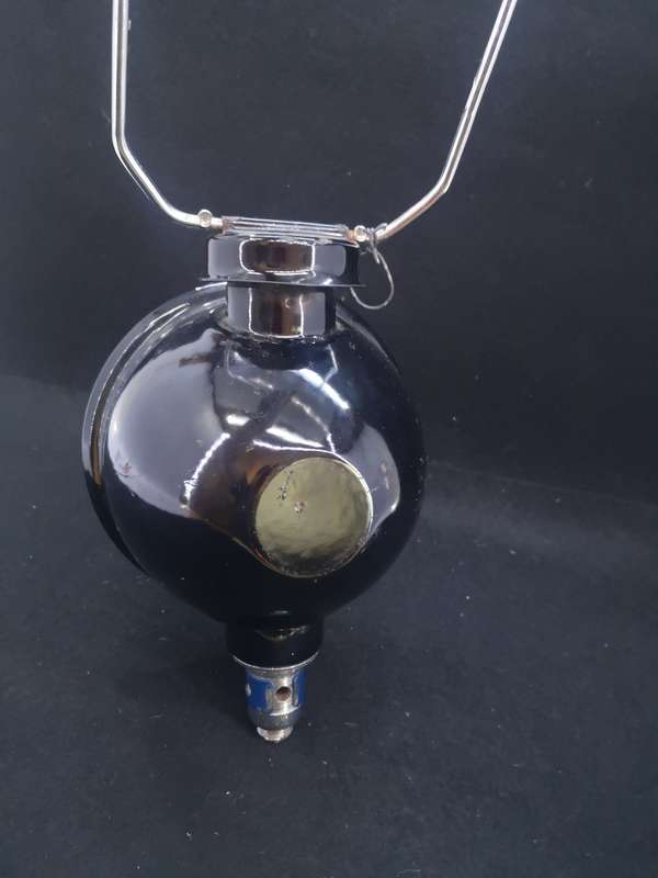 Vintage White Enamel Fisherman`s Gas Lamp with extra replacement glass