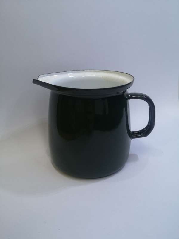 Dark green enamel jug