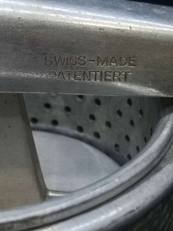 Vintage cast aluminum citrus press - Swiss made