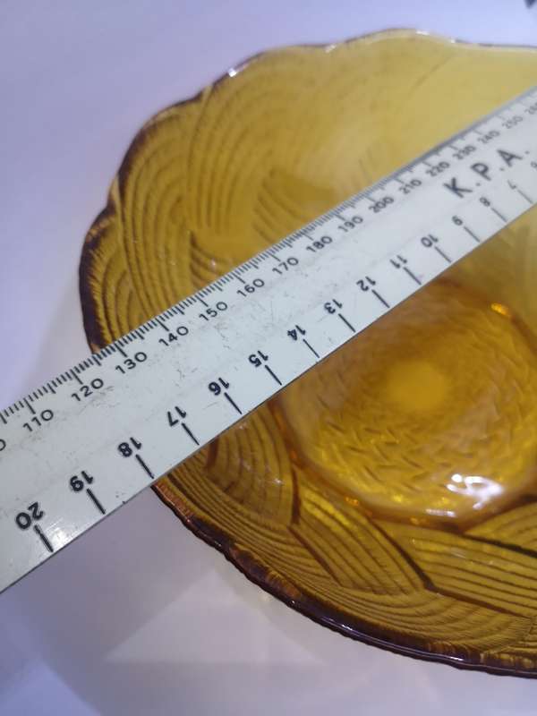 Amber glass serving bowl