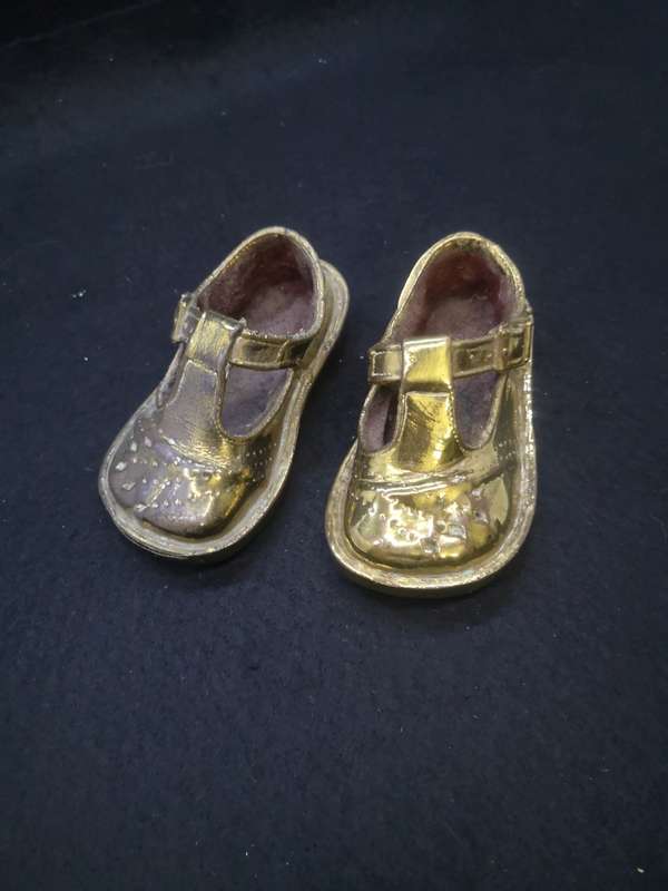 Vintage bronzed girl shoes