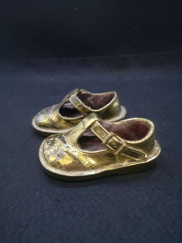 Vintage bronzed girl shoes