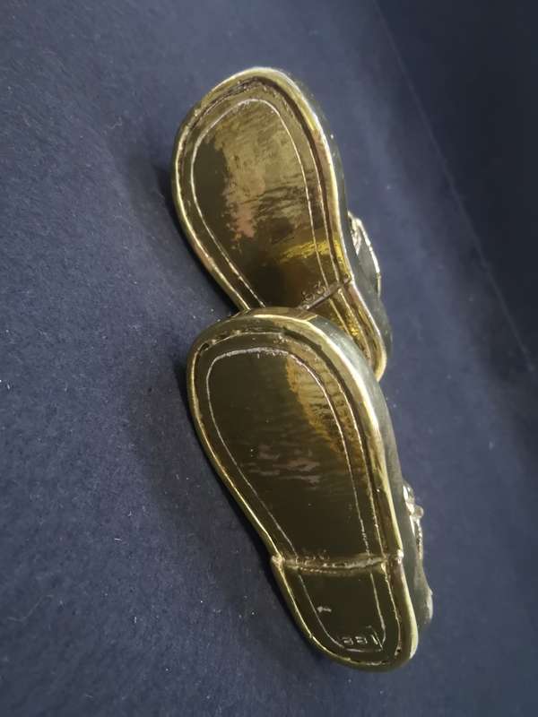 Vintage bronzed girl shoes