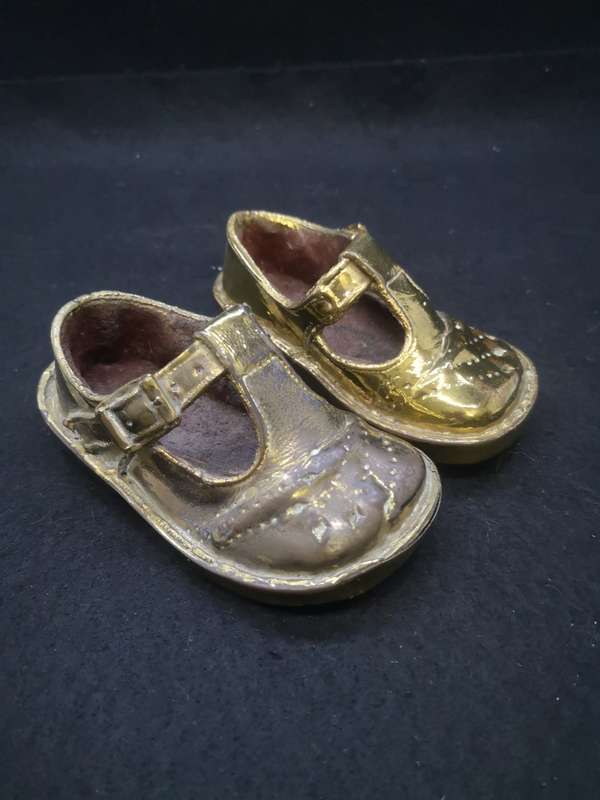 Vintage bronzed girl shoes