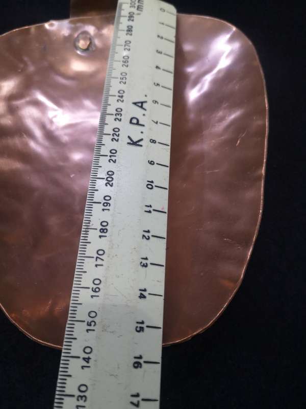 Two huge Vintage copper handmade skimmer and spoon set