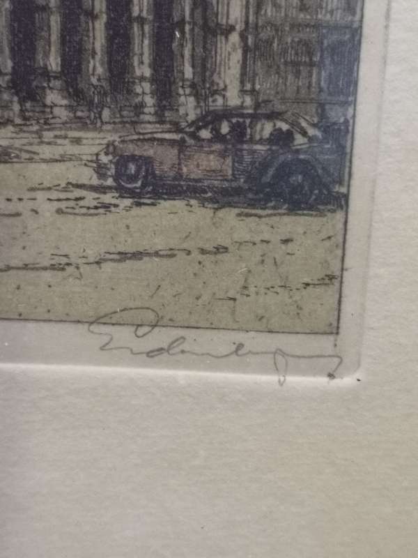 Three beautiful vintage framed etch works