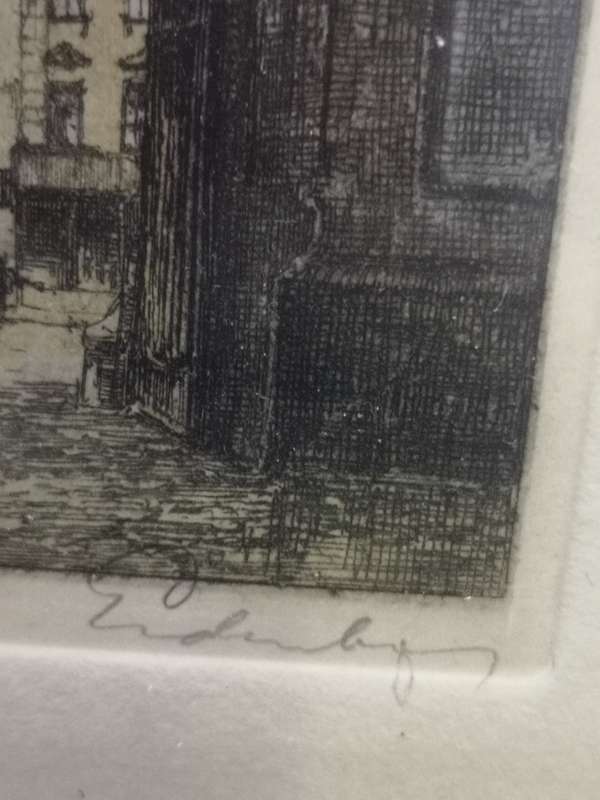 Three beautiful vintage framed etch works