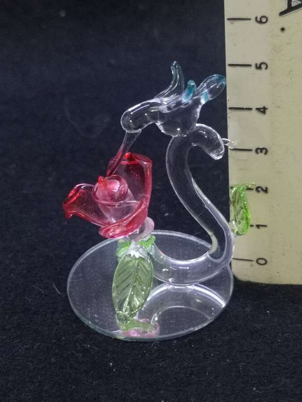Glass sugar bird ornament