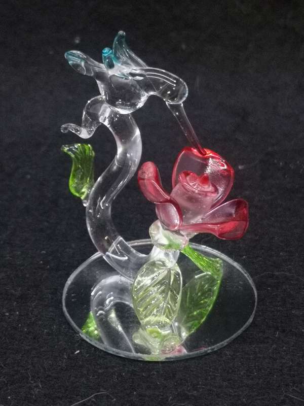 Glass sugar bird ornament
