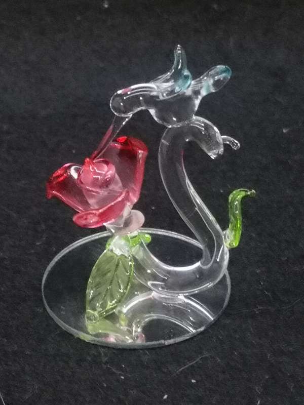 Glass sugar bird ornament