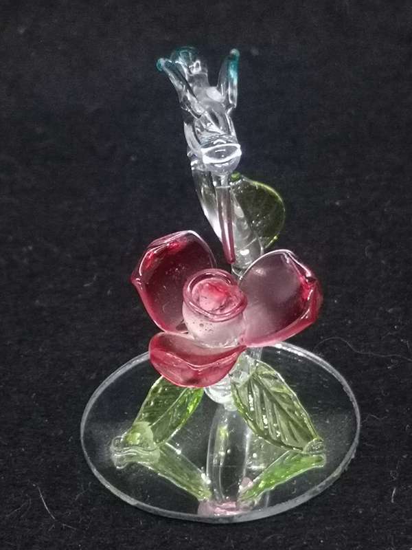 Glass sugar bird ornament