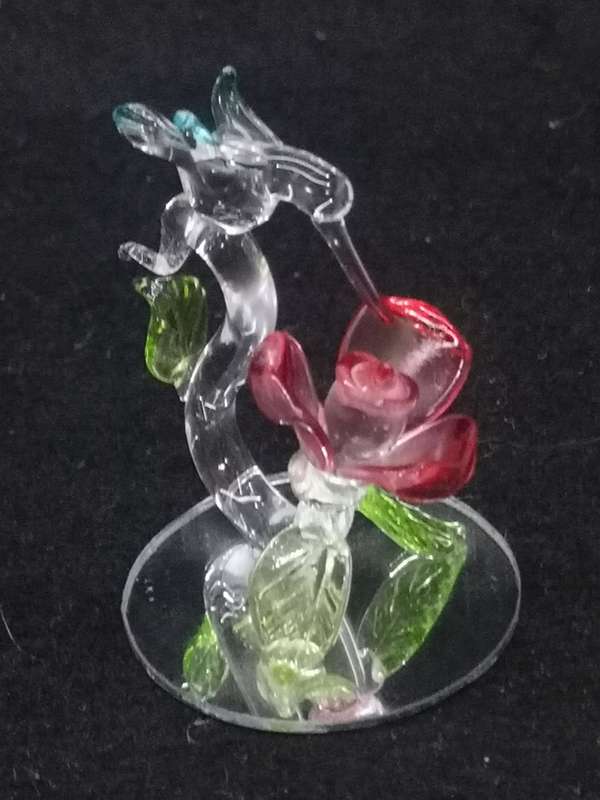Glass sugar bird ornament