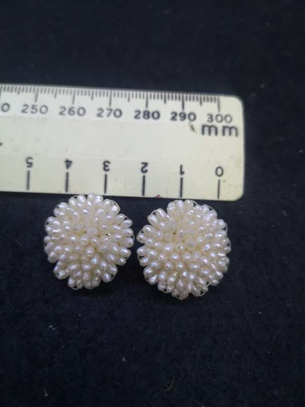 Rice pearl clip on earrings