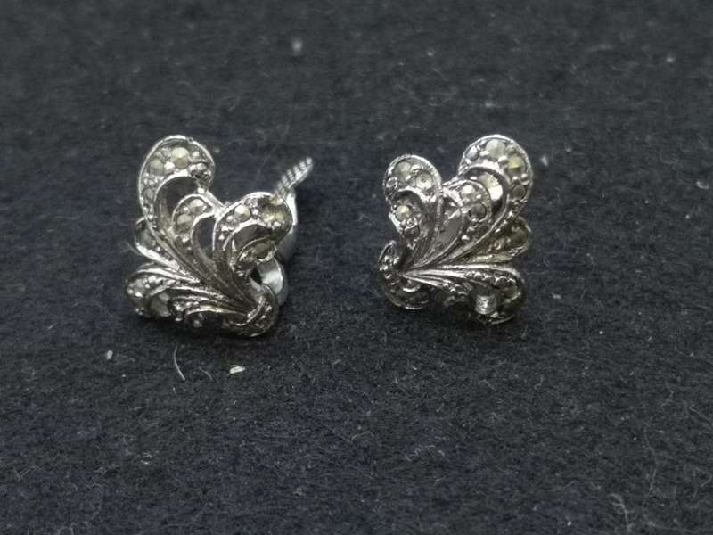 Marcasite clip on earrings
