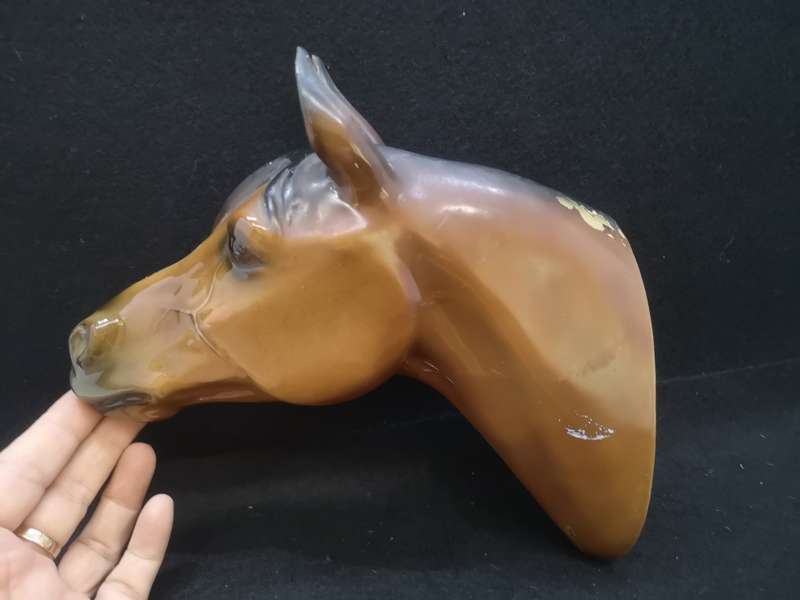 Ceramic wall horse head - repaired but not very noticeable