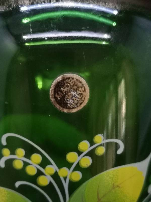 Green glass bottle - made in Italy