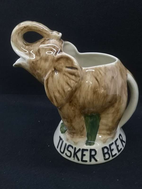 Tusker beer Elephant jug Drostdy Ware