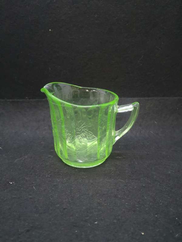 Uranium glass milk jug