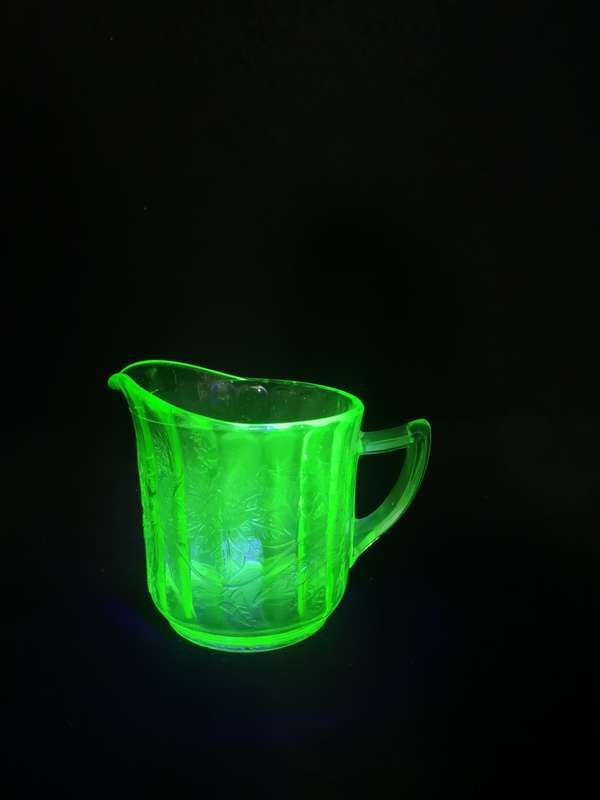 Uranium glass milk jug