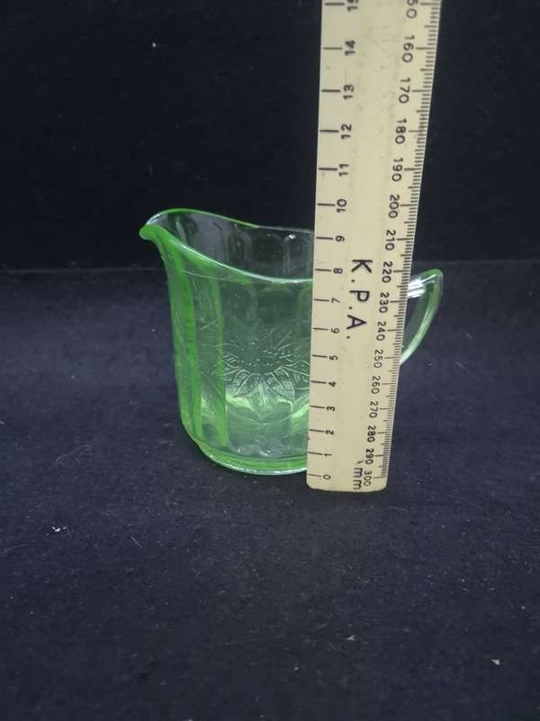 Uranium glass milk jug