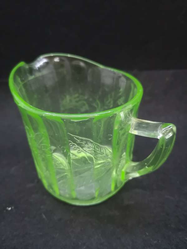 Uranium glass milk jug