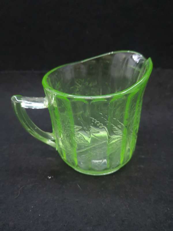 Uranium glass milk jug