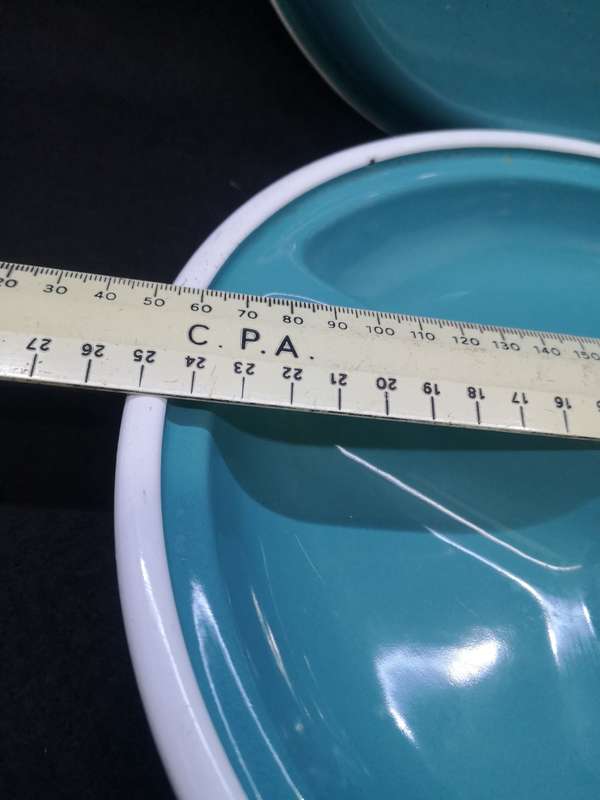 Old and heavy three division enamel bowl and lid